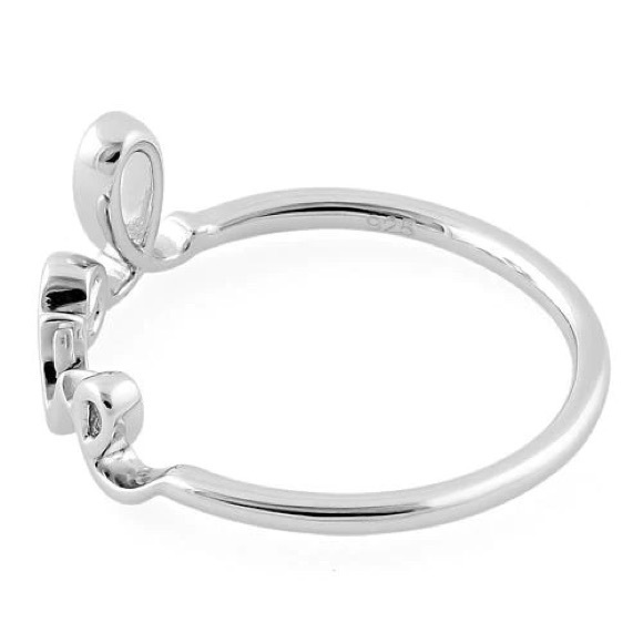 925 Sterling Silver Cursive “Love” Word Ring - Picture 17 of 17